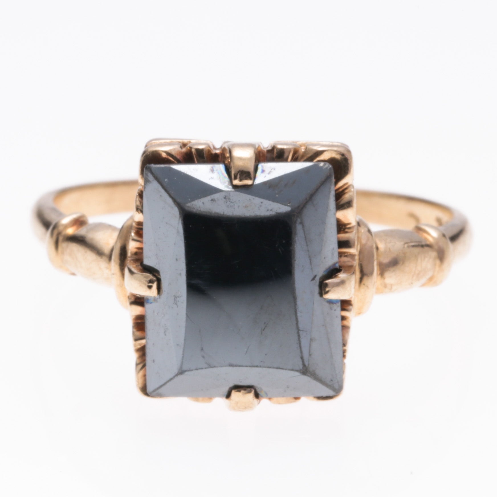 10K Yellow Gold Hematite Ring | 0.53ct | SZ 5.75