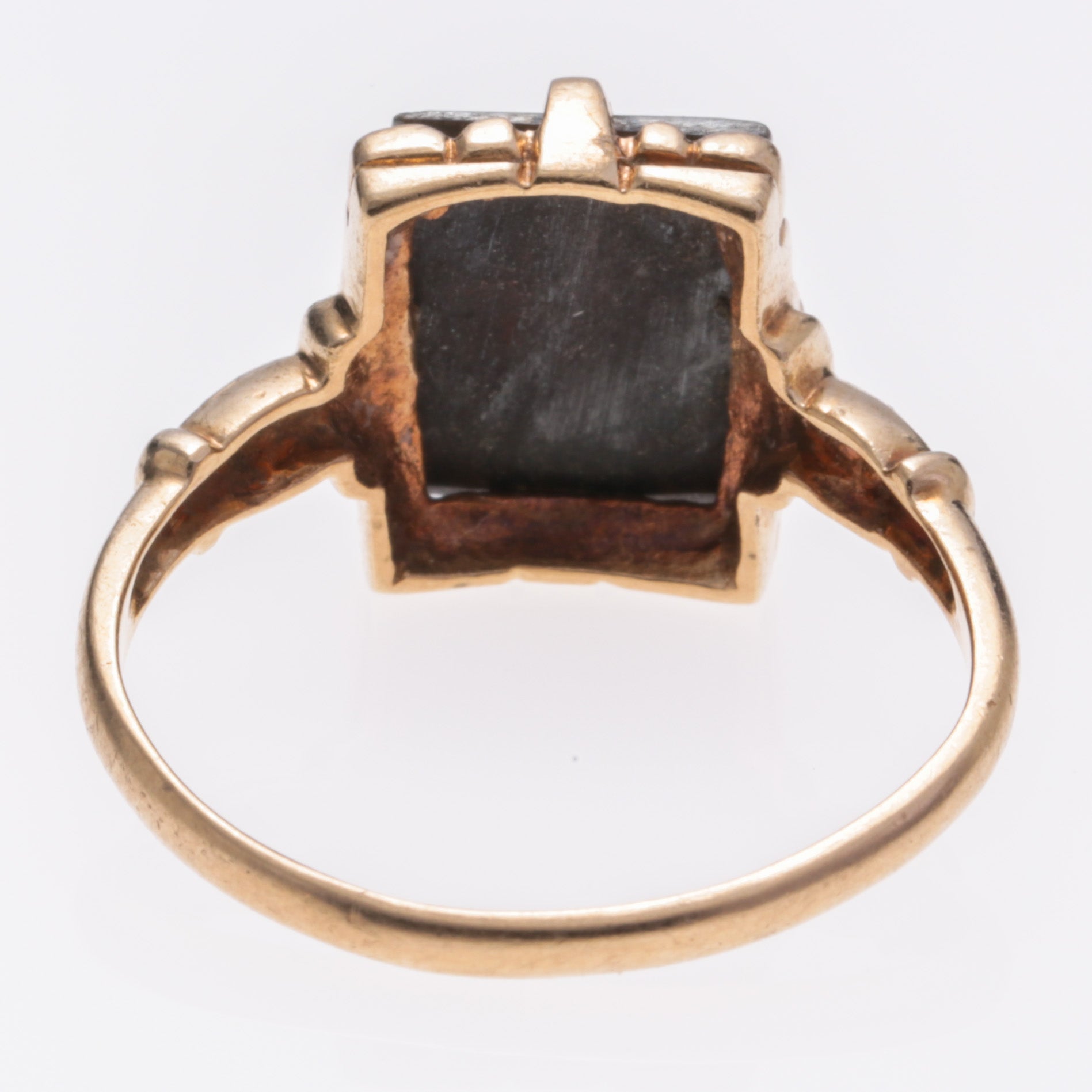 10K Yellow Gold Hematite Ring | 0.53ct | SZ 5.75