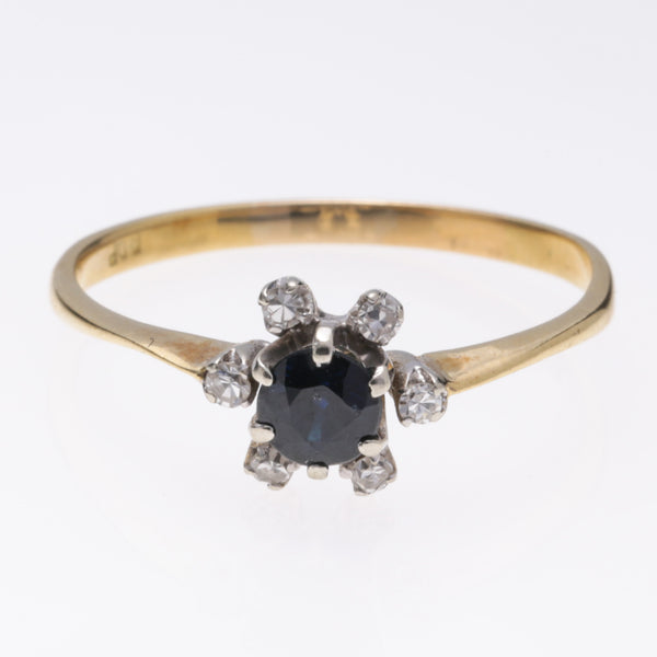 18K Yellow Gold Sapphire and Diamond Ring | 0.51ct, 0.09ctw | SZ 9.25