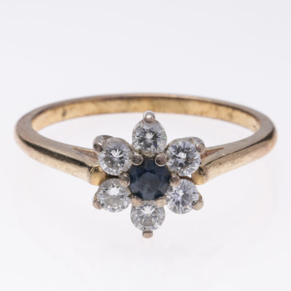 14k Yellow Gold Sapphire and Diamond Ring | 0.11ct, 0.36ctw | SZ 7