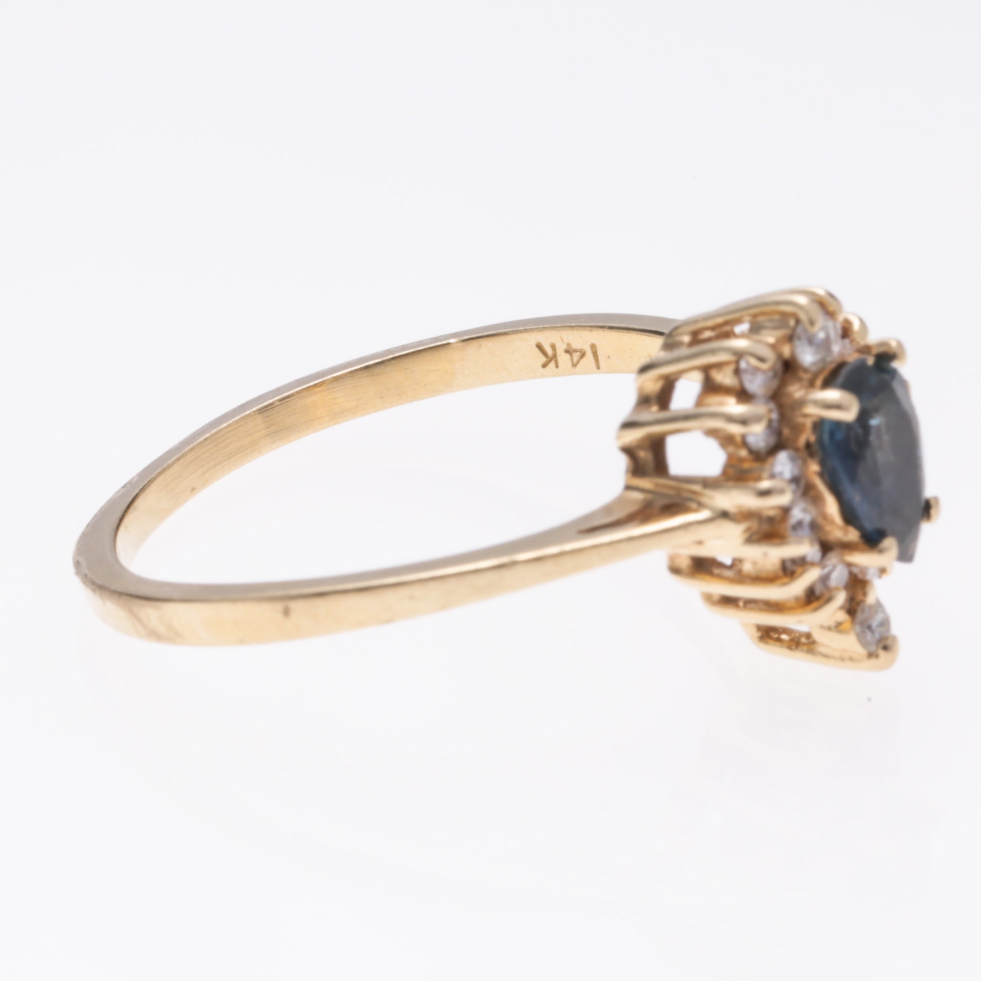 14k Yellow Gold Sapphire and Diamond Ring | 0.36ct, 0.21ctw | SZ 6.25