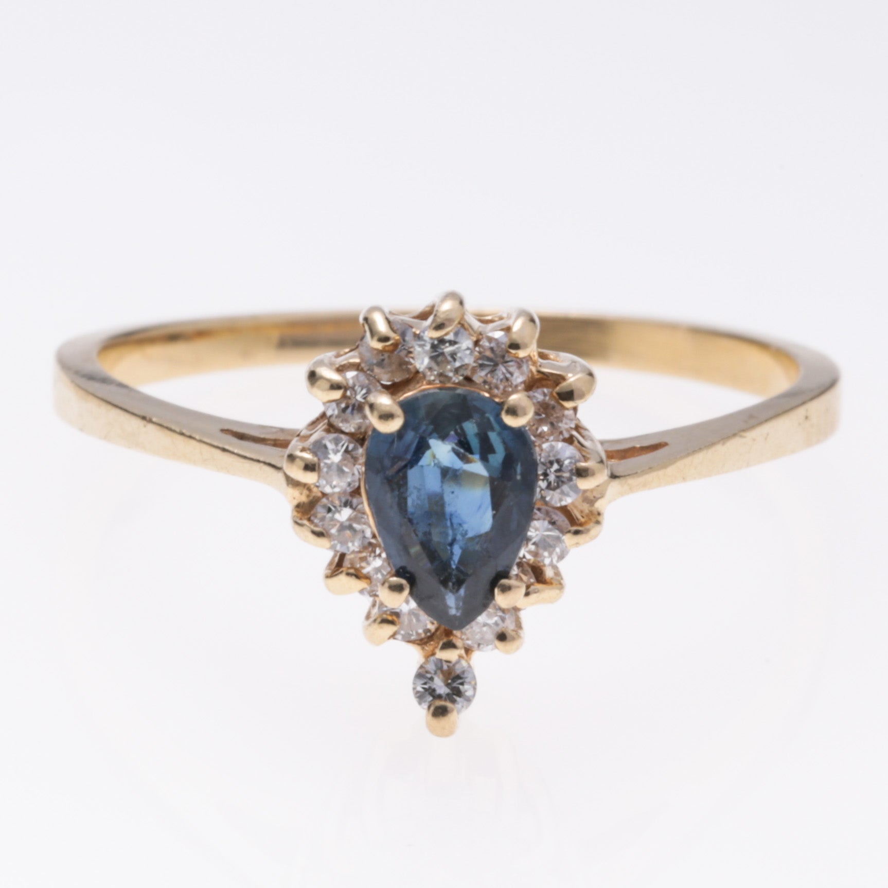 14k Yellow Gold Sapphire and Diamond Ring | 0.36ct, 0.21ctw | SZ 6.25