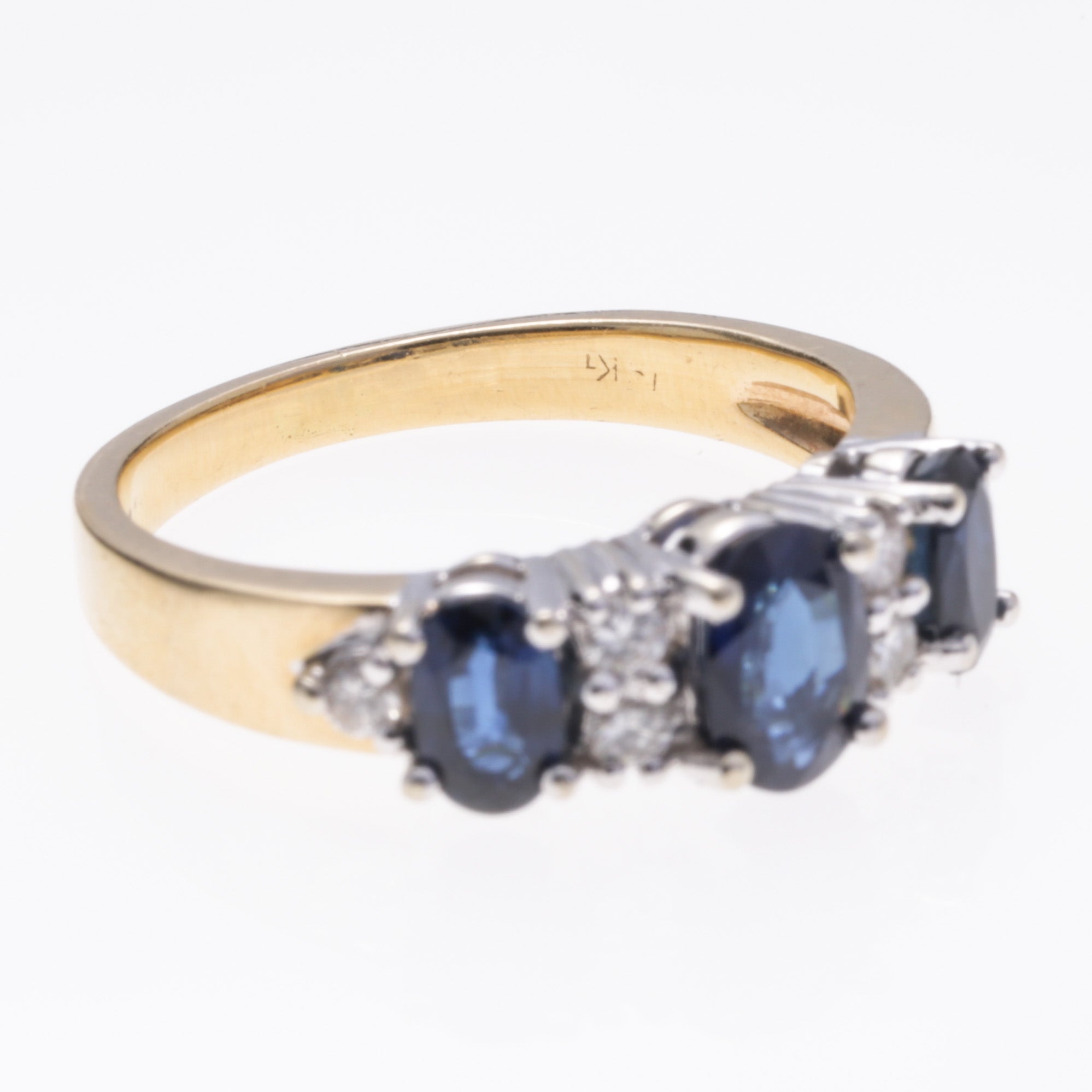 14k Yellow Gold Sapphire and Diamond Ring | 0.51ctw, 0.16ctw | SZ 5