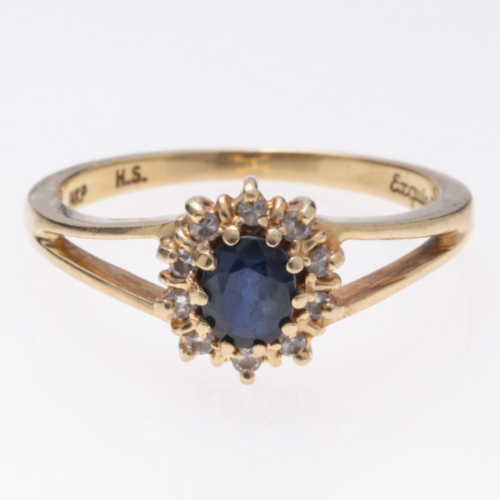 14k Yellow Gold Sapphire and Diamond Ring | 0.47ct, 0.15ctw | SZ 6.25