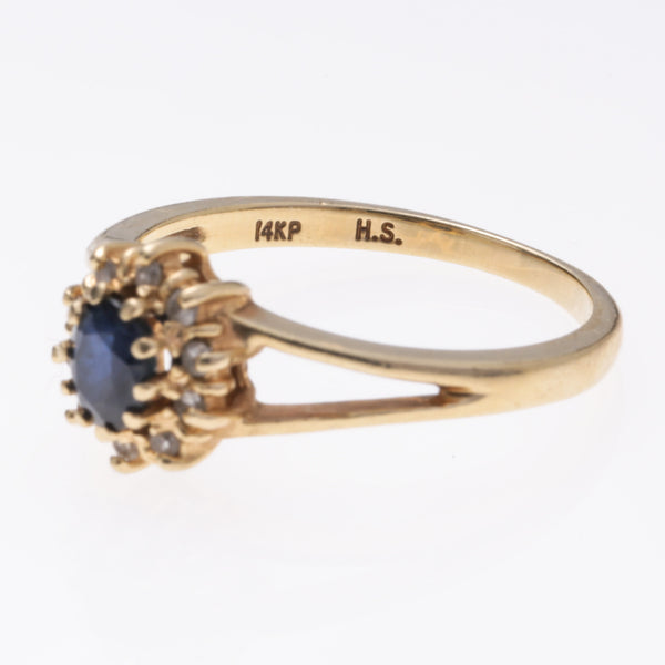 14k Yellow Gold Sapphire and Diamond Ring | 0.47ct, 0.15ctw | SZ 6.25