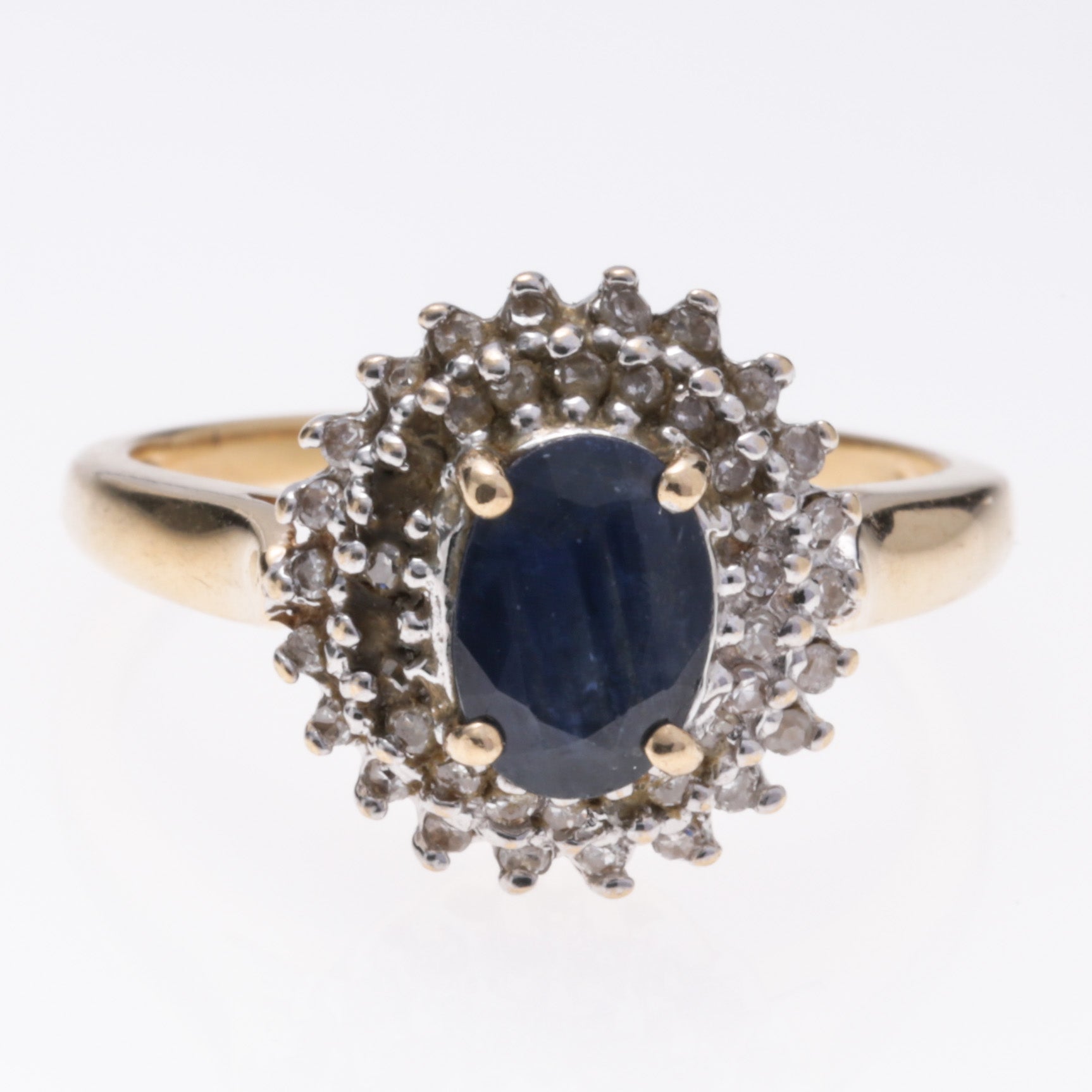 14k Yellow Gold Sapphire and Diamond Ring | 0.88ct, 0.22ctw | SZ 5.25