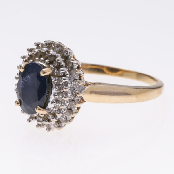 14k Yellow Gold Sapphire and Diamond Ring | 0.88ct, 0.22ctw | SZ 5.25