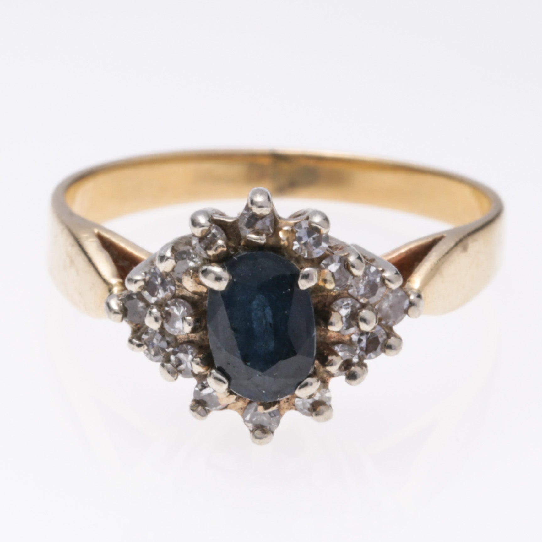 14k Yellow Gold Sapphire and Diamond Ring | 0.60ct, 0.23ctw | SZ 7