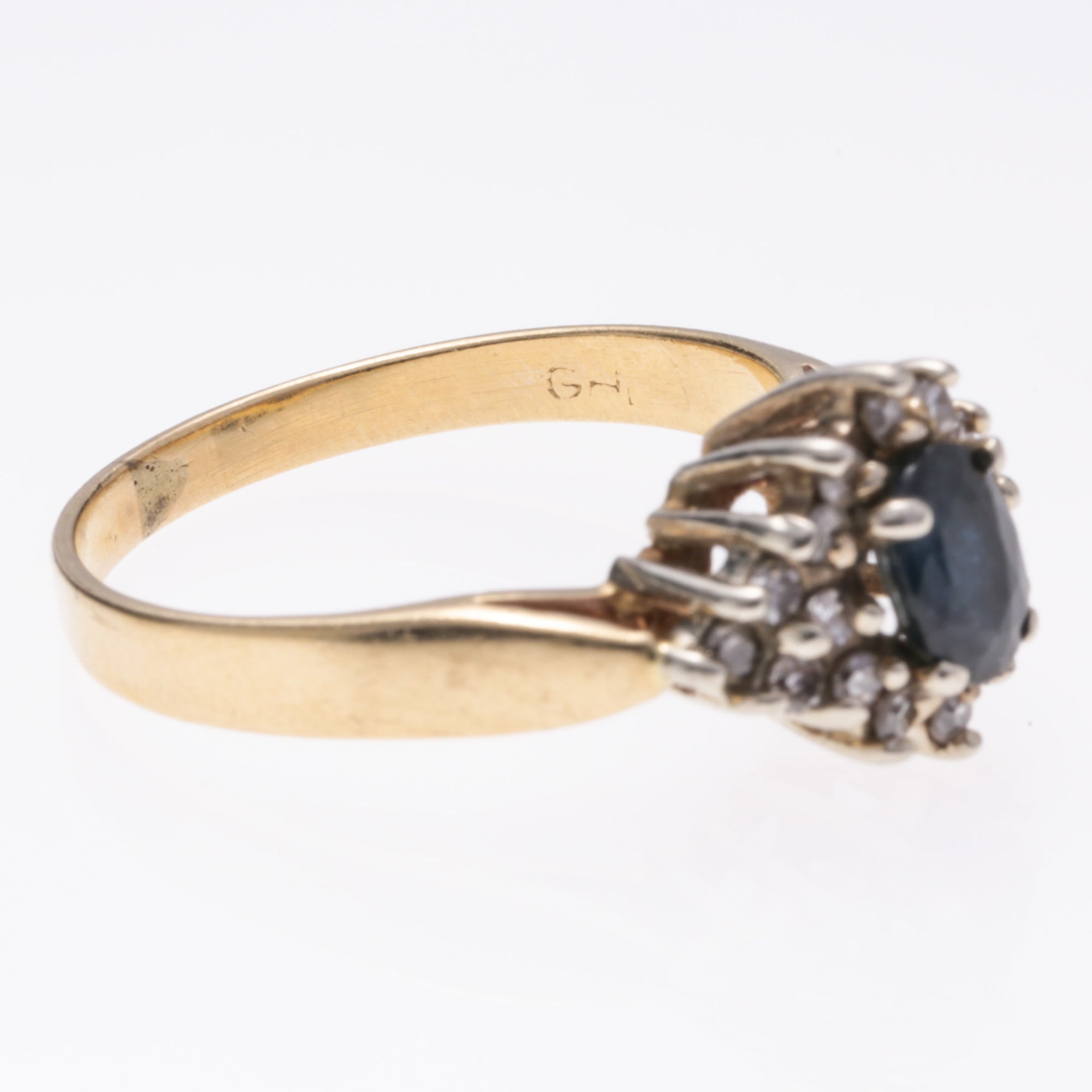 14k Yellow Gold Sapphire and Diamond Ring | 0.60ct, 0.23ctw | SZ 7