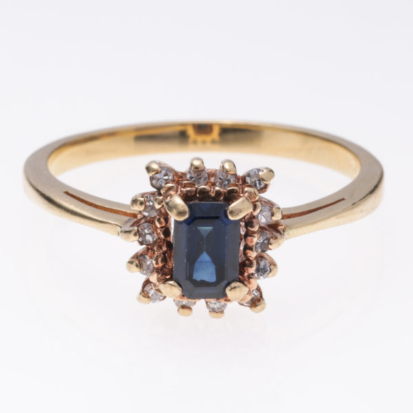 14k Yellow Gold Sapphire and Diamond Ring | 0.67ct, 0.18ctw | SZ 8.5