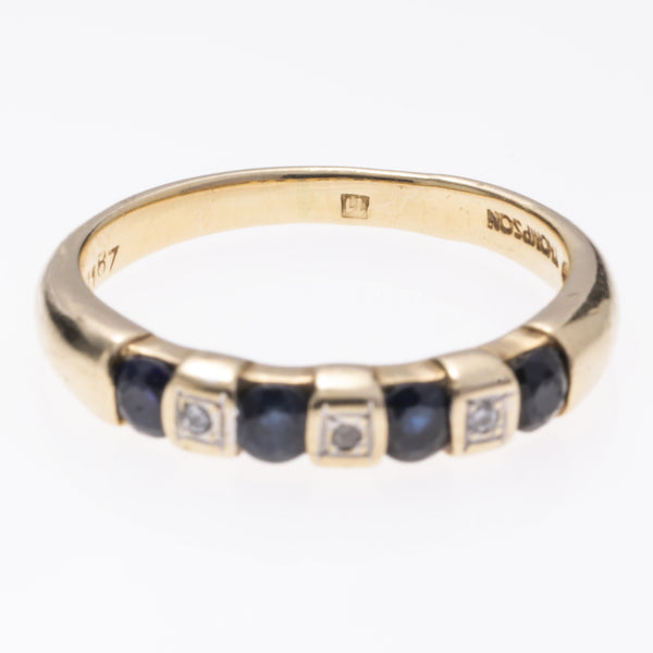 14k Yellow Gold Sapphire and Diamond Ring | 0.42ctw, 0.015ctw | SZ 7