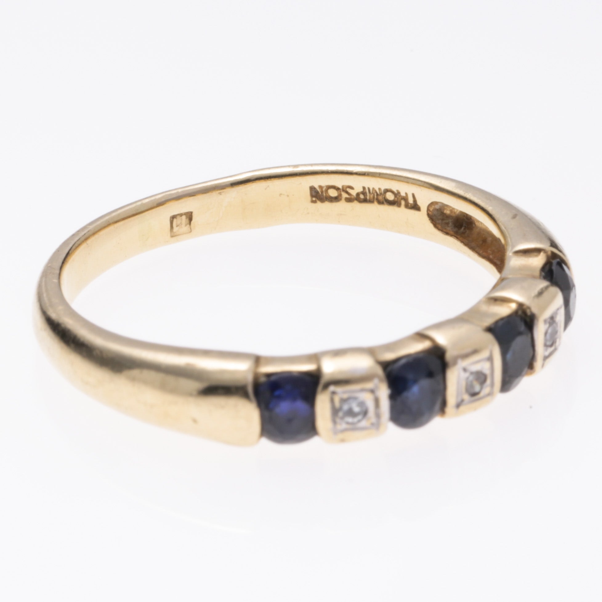 14k Yellow Gold Sapphire and Diamond Ring | 0.42ctw, 0.015ctw | SZ 7