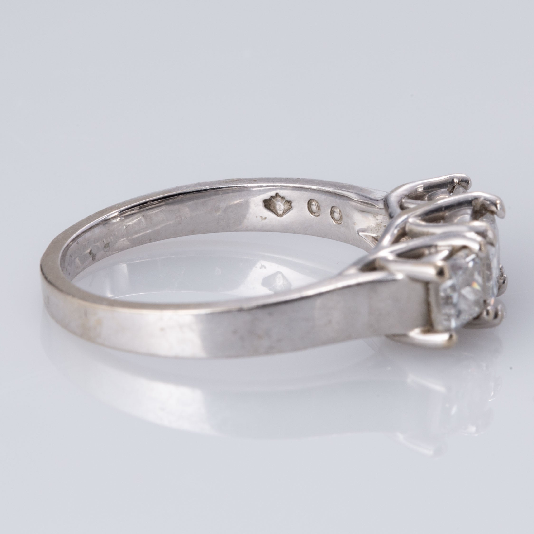 14K White Gold Trio Diamond Ring | 0.92 ctw | SZ 5.5 |