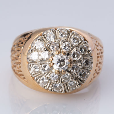 10K Yellow and White Gold Diamond Ring | 1.43 ctw | SZ 12 |