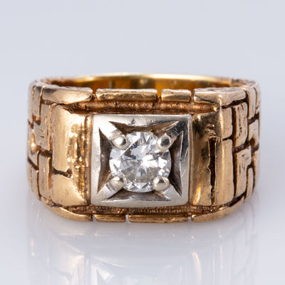 10K Yellow and White Gold 4-Prong Diamond Ring | 0.48 ct | SZ 6 |