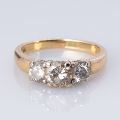 14K Yellow and White Gold Trio Diamond Ring | 1.04 ctw | SZ 5 |