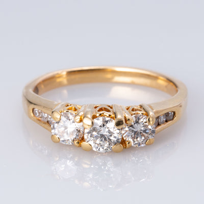 14K Yellow and White Gold Diamond Ring | 1.31 ctw | SZ 9.5 |