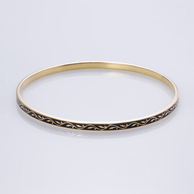 14k Yellow Gold Enameled Bracelet  | 8