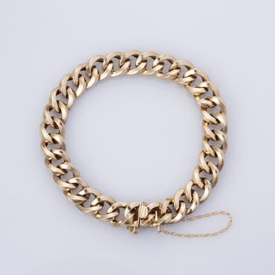 18k Yellow Gold Curb Chain Bracelet  | 7