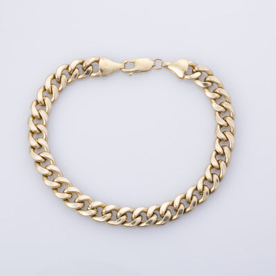 10k Yellow Gold Curb Chain Bracelet  | 8.75