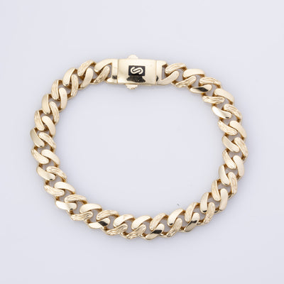 18k Yellow Gold Curb Chain Bracelet  | 8