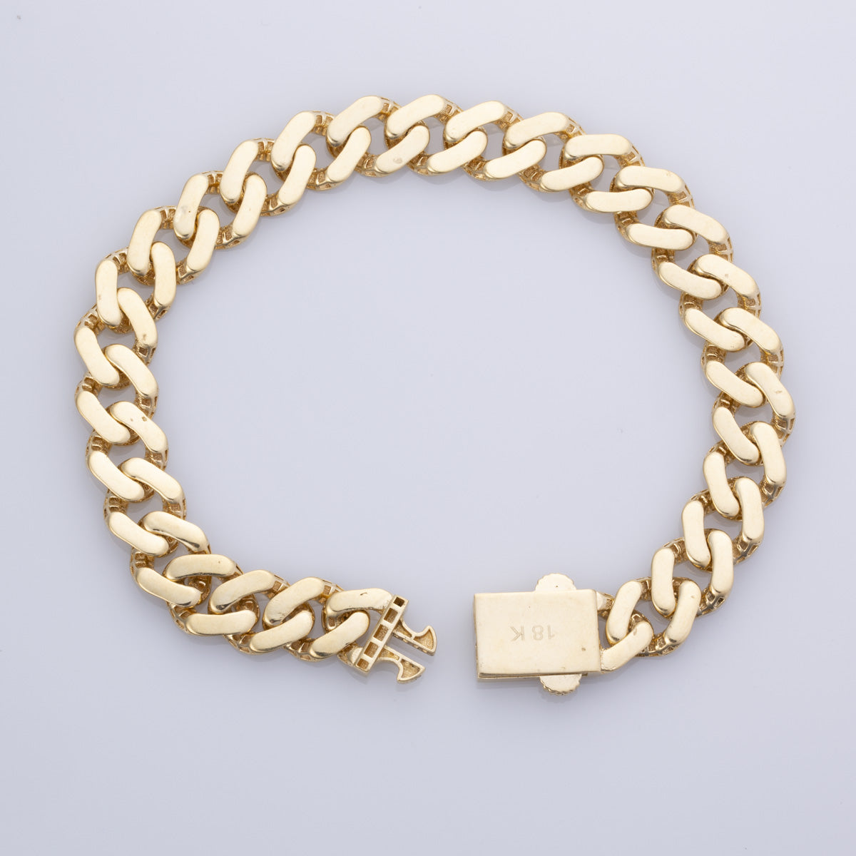 Bracelet à maillons gourmette en or jaune 18 carats | 8,75" | 