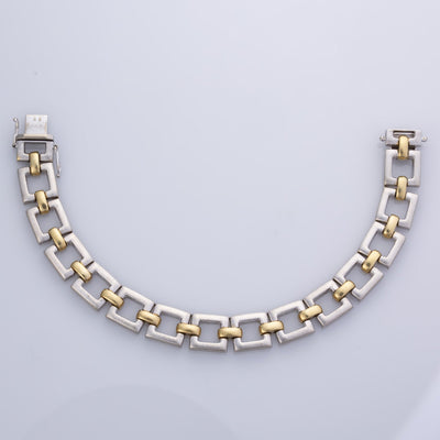 18k Yellow and White Gold Bracelet  | 8.75
