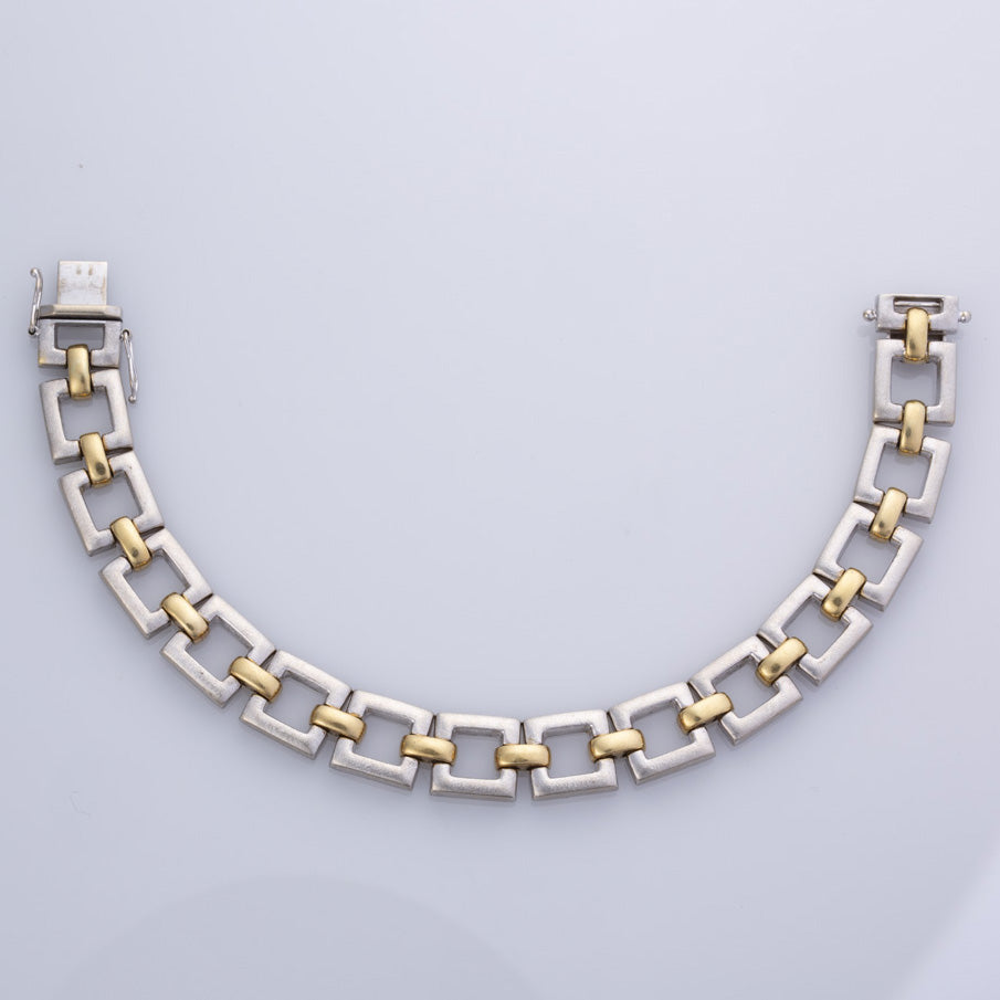 18k Yellow and White Gold Bracelet  | 8.75" |