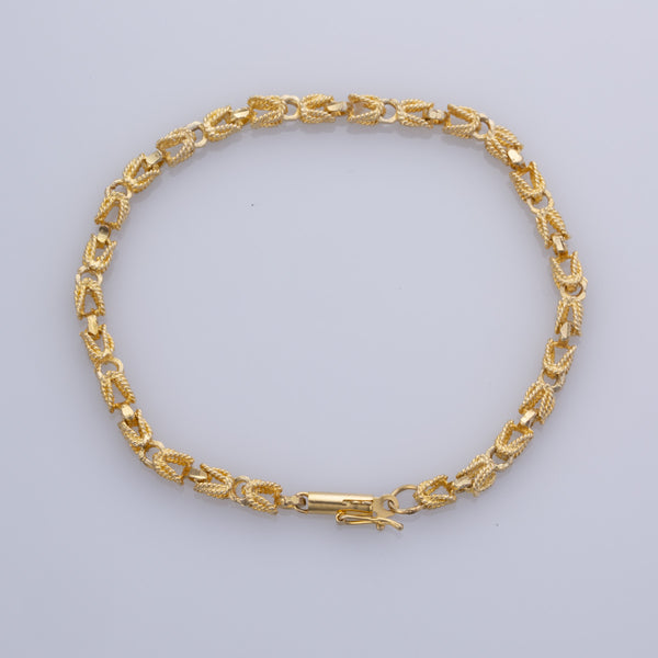 14k Yellow Gold Rope Bracelet  | 8