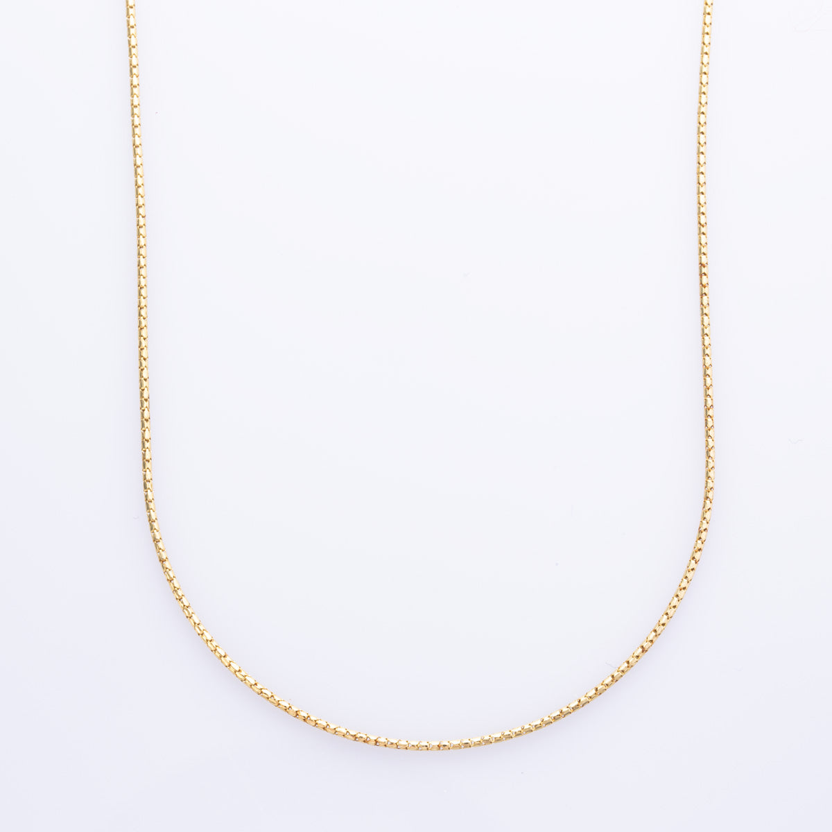 14k Yellow Gold Rounded Box Chain | 18