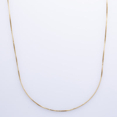 Italian 18k Yellow Gold Box Chain | 15