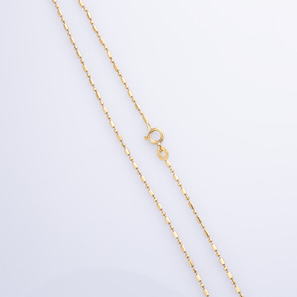 18k Yellow Gold Bamboo Chain | 16