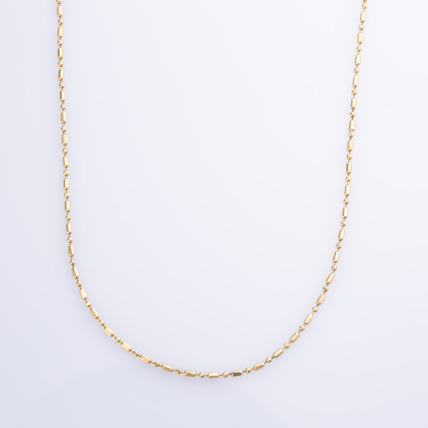 18k Yellow Gold Bamboo Chain | 16