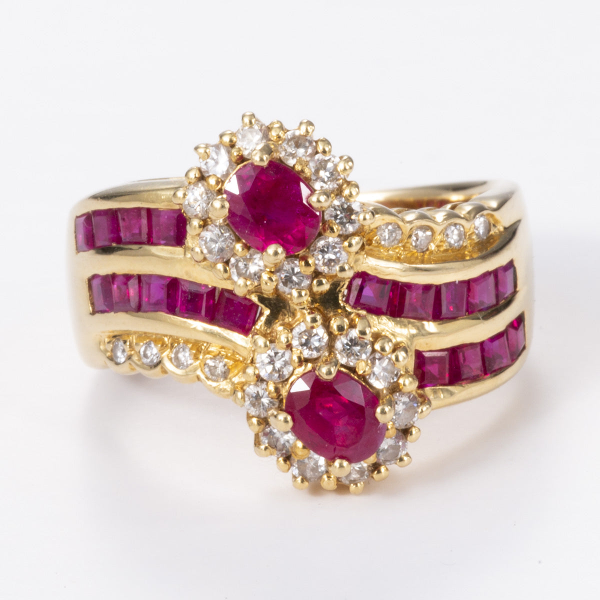 18k Ruby and Diamond Ring | 2.05 ctw, 0.45 ctw | Sz 7.5