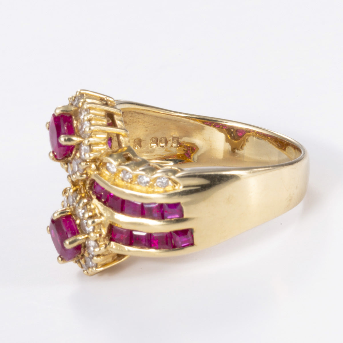 18k Ruby and Diamond Ring | 2.05 ctw, 0.45 ctw | Sz 7.5