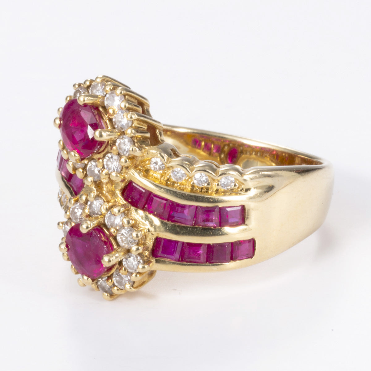 18k Ruby and Diamond Ring | 2.05 ctw, 0.45 ctw | Sz 7.5