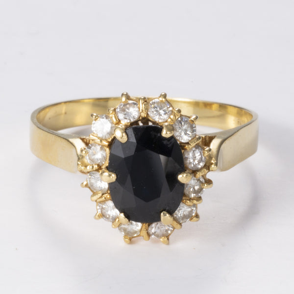 18k Sapphire and Diamond Halo Ring | 2.33 ct, 0.60 ctw | Sz 11.5