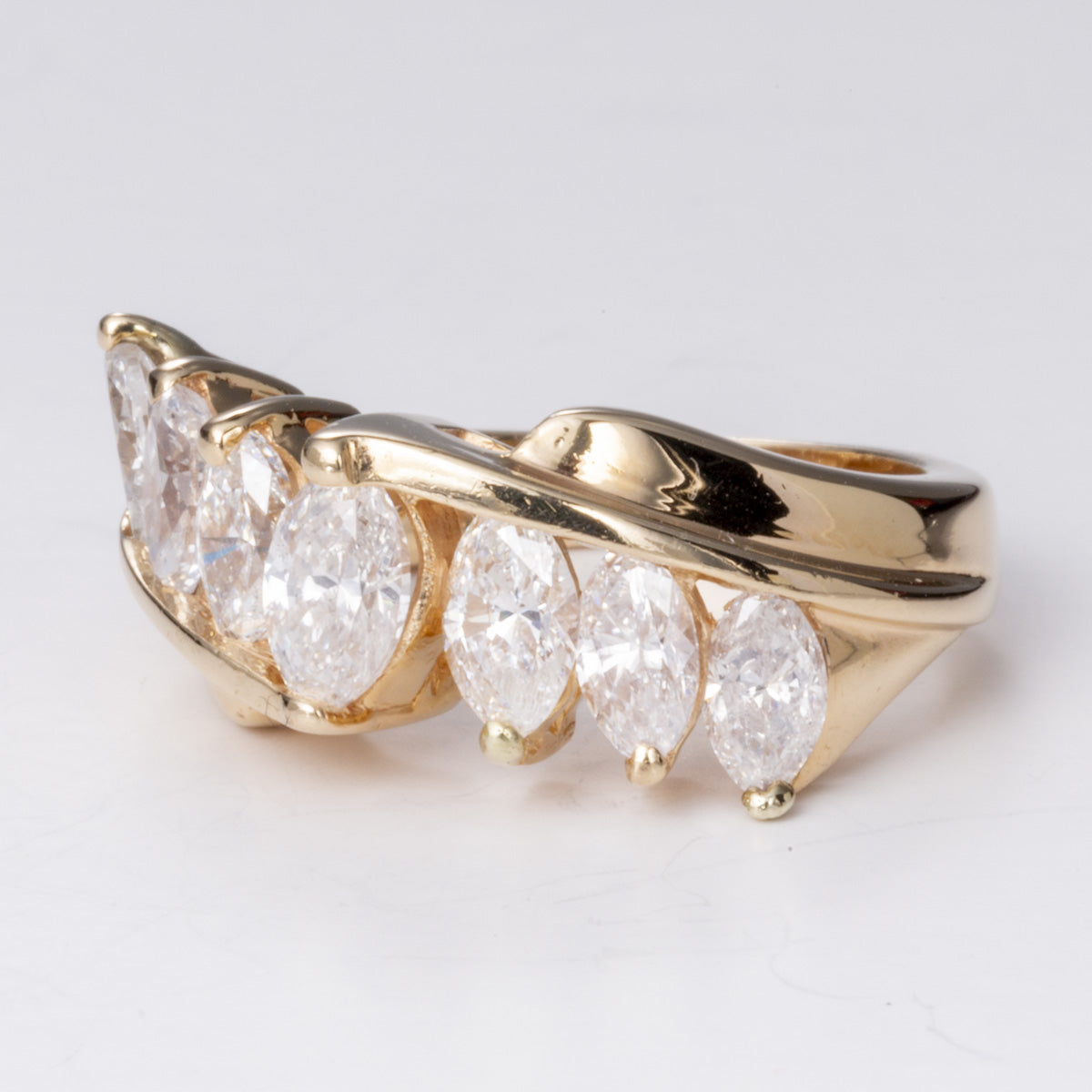 Marquise Diamond Bypass 14k Yellow Gold Ring | 1.60 ctw | SZ 5