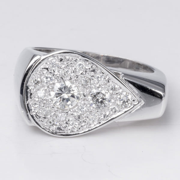 18k White Gold Fancy Design Diamond Ring | 0.57 ctw | Sz 6.75