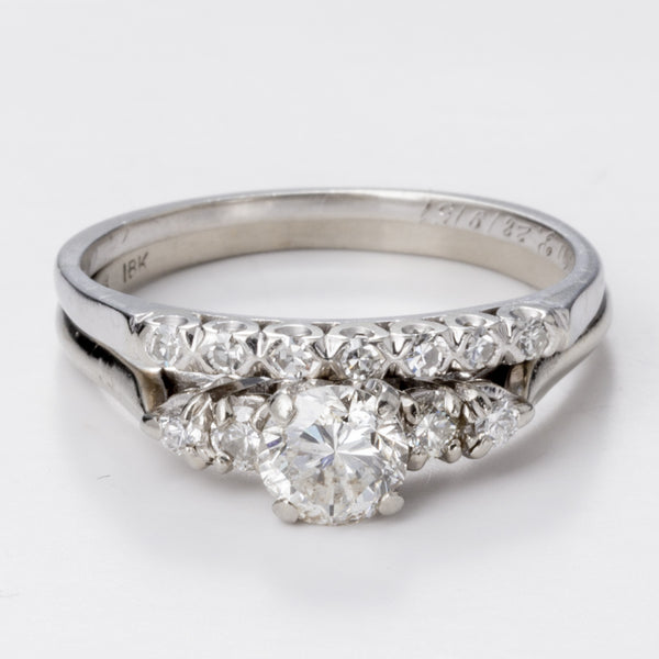 18k Five Diamond Engagement Ring Set | 1.12 VS H/I | Sz 9.25