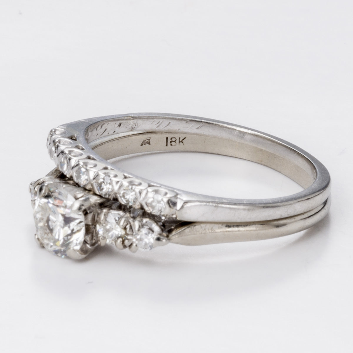 18k Five Diamond Engagement Ring Set | 1.12 VS H/I | Sz 9.25