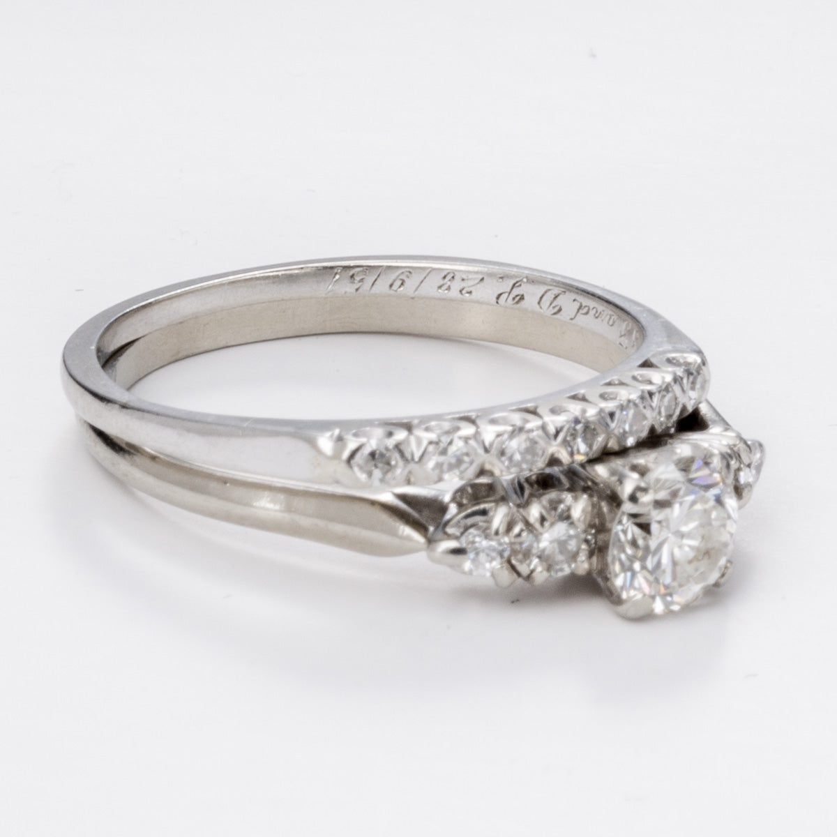 18k Five Diamond Engagement Ring Set | 1.12 VS H/I | Sz 9.25