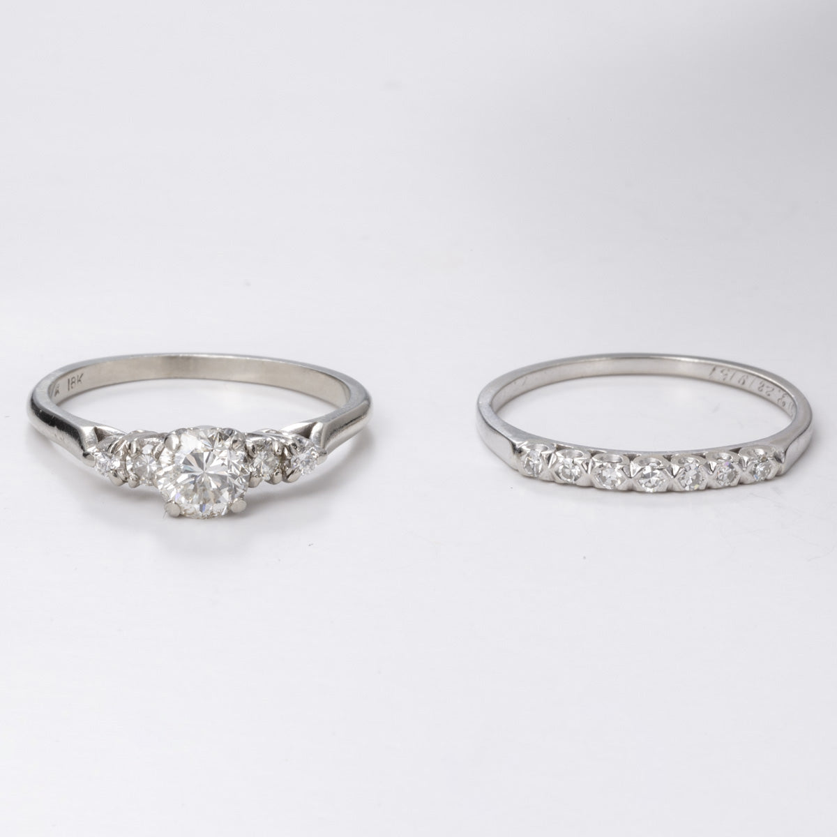 18k Five Diamond Engagement Ring Set | 1.12 VS H/I | Sz 9.25