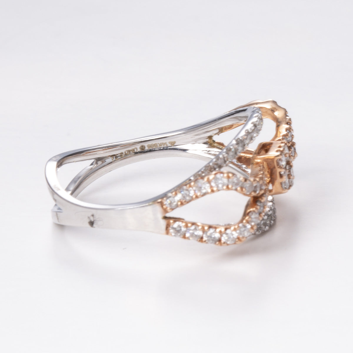 14k Rose and White Gold Diamond Ring | 0.74 ctw | Sz 6.25