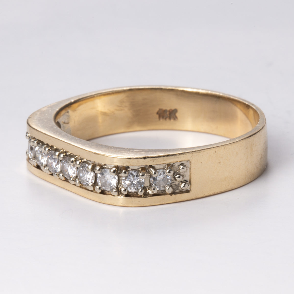 Yellow and White Gold Square Shaped Diamond 14k Band | 0.40 ctw | Sz 9