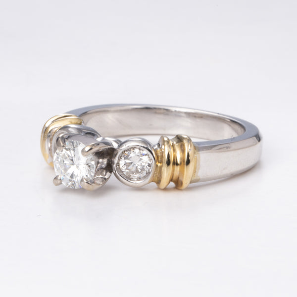 Yellow and White Gold Fancy Design Diamond 14k Ring | 0.57 ctw | Sz 5.25