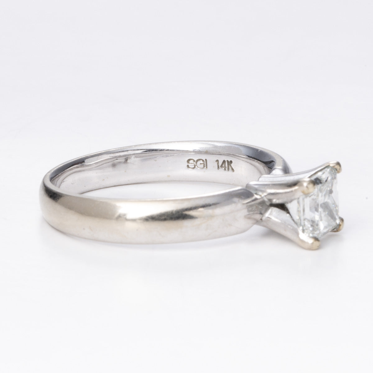 14k White Gold Engagement Diamond Ring | 0.75 ct | Sz 7.5