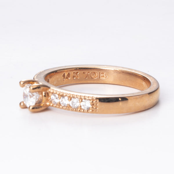 14k Rose Gold Fancy Design Diamond Ring | 0.23ct, 0.20ctw | Sz 6.25
