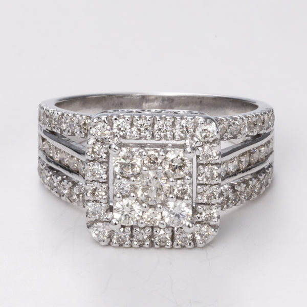 14k White Gold Diamond Ring| 1.24ctw | Sz 6.75