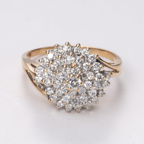 18k Yellow Gold Fancy Design Diamond Ring| 1.00 ctw | Sz 8.5